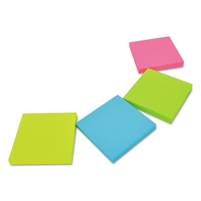 Self-Stick Note Pads, 3 x 3, Assorted Neon Colors, 100-Sheet, 12/Pack