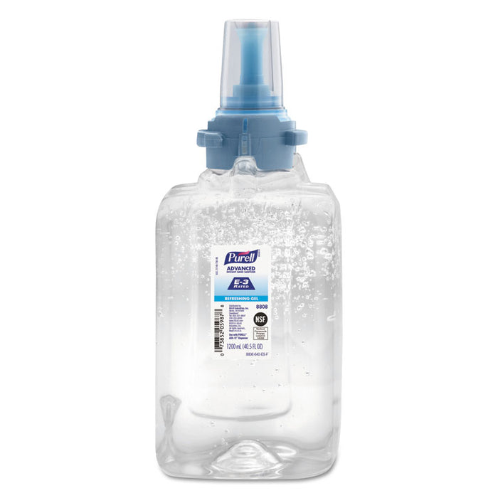 Advanced E3-Rated Instant Hand Sanitizer Gel, Fragrance-Free, 1200 mL, Refill, 3/Carton