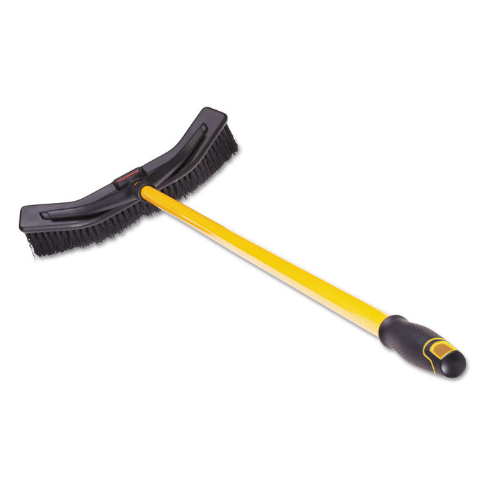 Maximizer Push-to-Center Broom, 18", Polypropylene Bristles, Yellow/Black