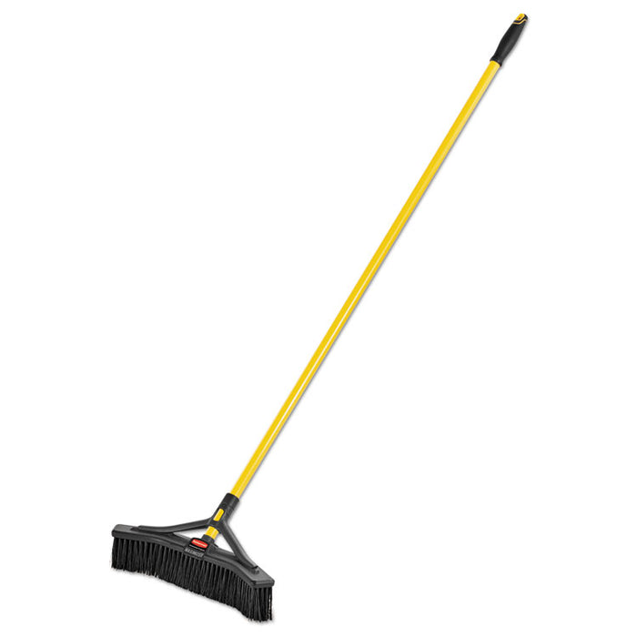 Maximizer Push-to-Center Broom, 18", PVC Bristles, Yellow/Black