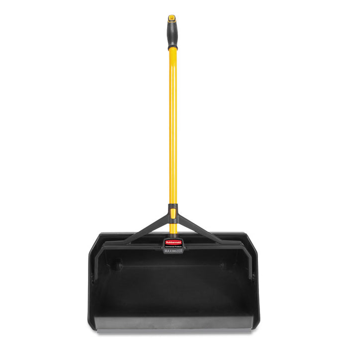 Maximizer Heavy-Duty Stand Up Debris Pan, 20.44w x 29h, Plastic, Yellow/Black