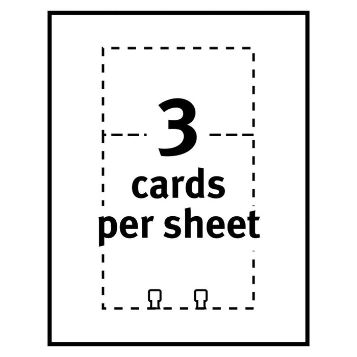 Large Rotary Cards, Laser/Inkjet, 3 x 5, White, 3 Cards/Sheet, 150 Cards/Box