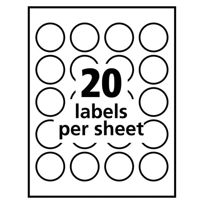 Round Print-to-the Edge Labels with SureFeed and EasyPeel, 1.67" dia, Glossy Clear, 500/PK