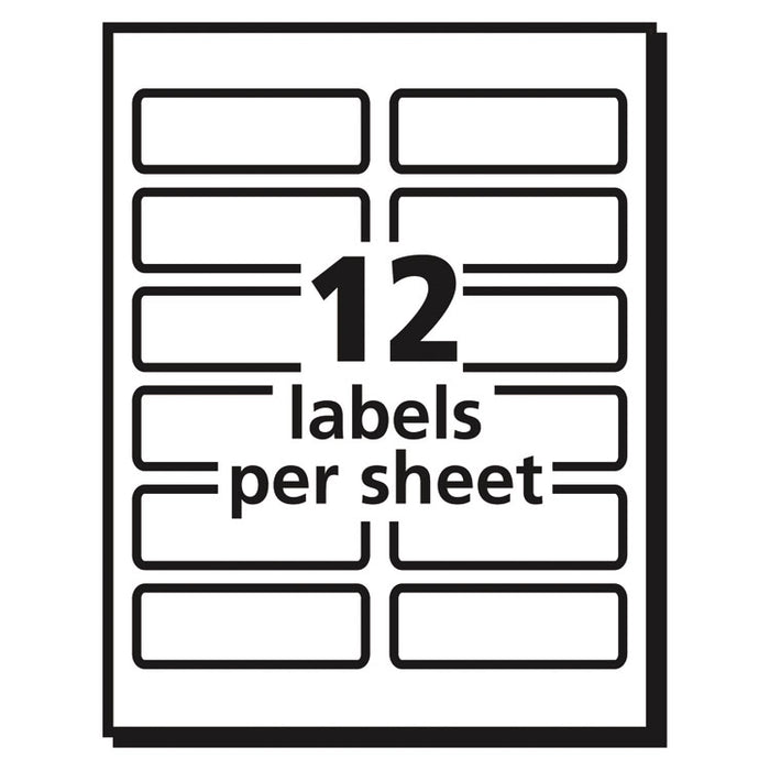 Vibrant Laser Color-Print Labels w/ Sure Feed, 1 1/4 x 3 3/4, White, 300/Pack