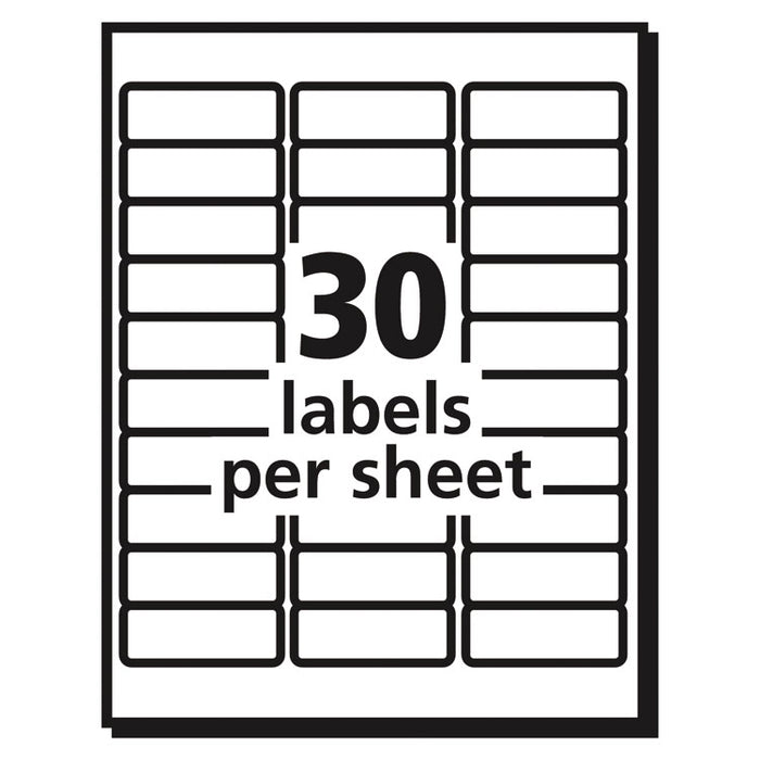 Vibrant Inkjet Color-Print Labels w/ Sure Feed, 1 x 2 5/8, Matte White, 600/PK