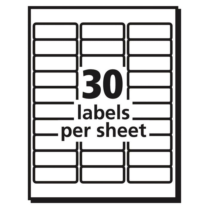 Vibrant Inkjet Color-Print Labels w/ Sure Feed, 1 x 2 5/8, Matte White, 600/PK