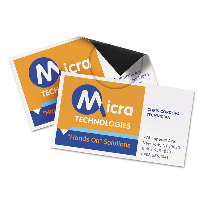Magnetic Business Cards, 2 x 3 1/2, White, 10/Sheet, 30/Pack