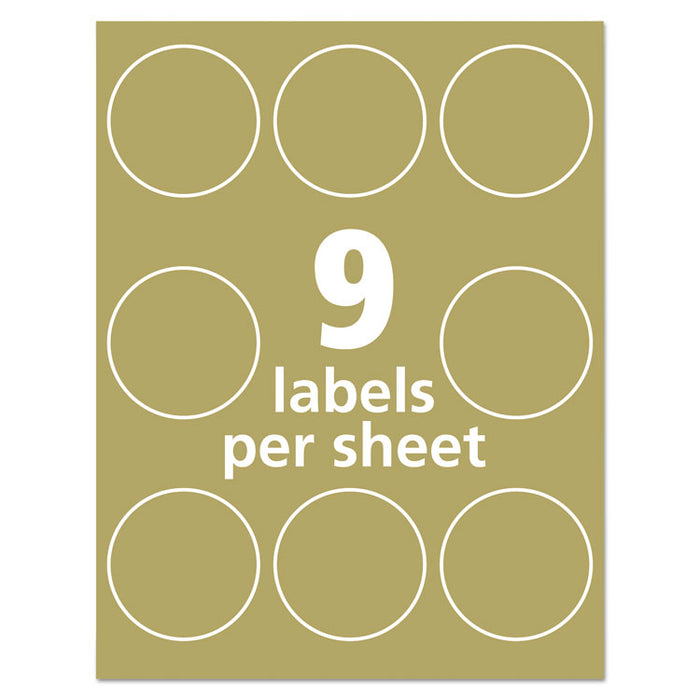 Round Brown Kraft Print-to-the-Edge Labels, 2.5" dia, 225/PK