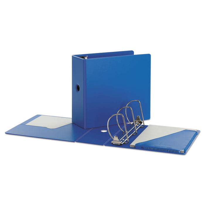 SuperStrength Locking Slant-D Ring Binder, 3 Rings, 5" Capacity, 11 x 8.5, Blue