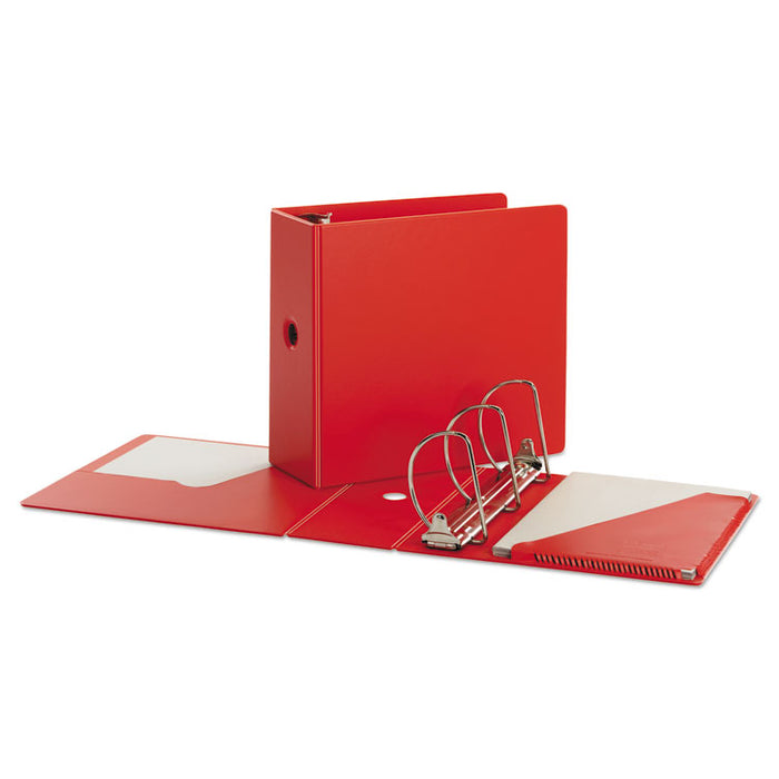 SuperStrength Locking Slant-D Ring Binder, 3 Rings, 5" Capacity, 11 x 8.5, Red