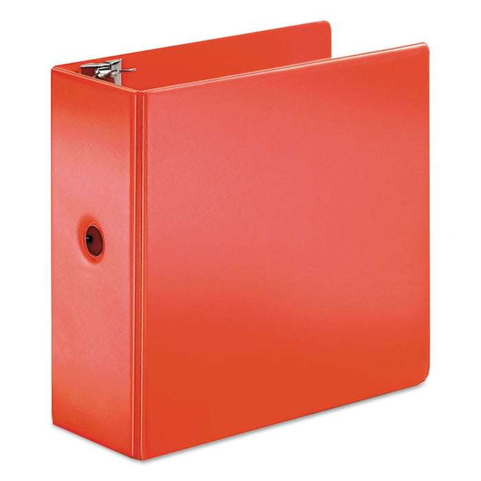 SuperStrength Locking Slant-D Ring Binder, 3 Rings, 5" Capacity, 11 x 8.5, Red