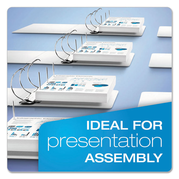 ExpressLoad ClearVue Locking D-Ring Binder, 3 Rings, 2" Capacity, 11 x 8.5, White