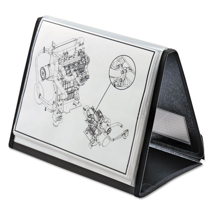 ShowFile Horizontal Display Easel, 20 Letter-Size Sleeves, Black
