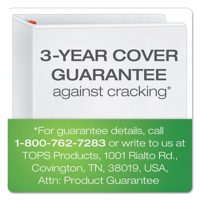 Speedy XtraLife Non-Stick Locking Slant-D Ring Binder, 3 Rings, 5" Capacity, 11 x 8.5, White