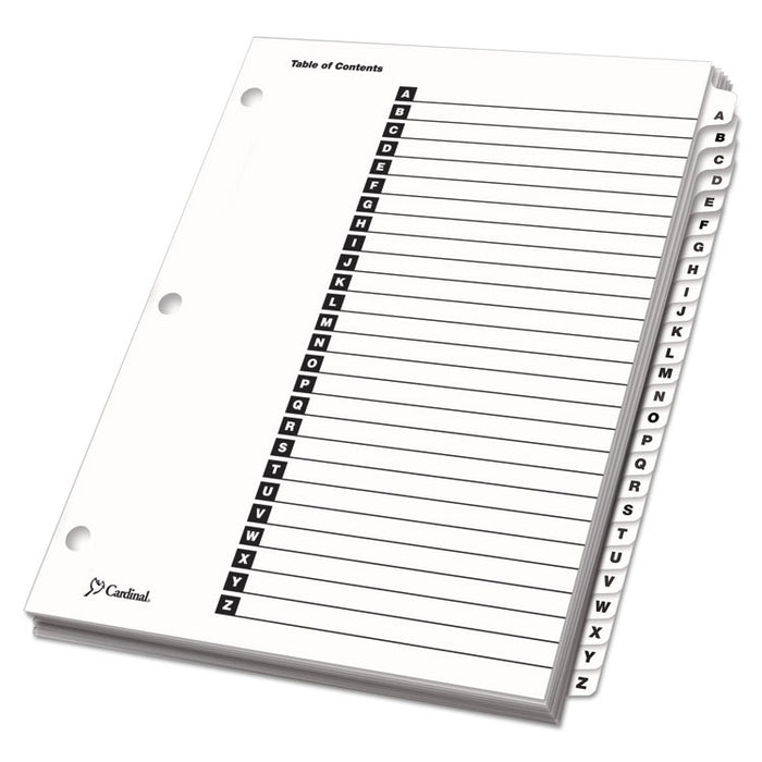 OneStep Printable Table of Contents and Dividers, 26-Tab, A to Z, 11 x 8.5, White, 1 Set