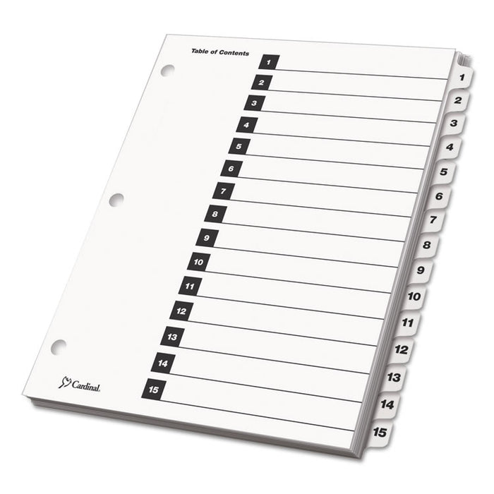 OneStep Printable Table of Contents and Dividers, 15-Tab, 1 to 15, 11 x 8.5, White, 1 Set