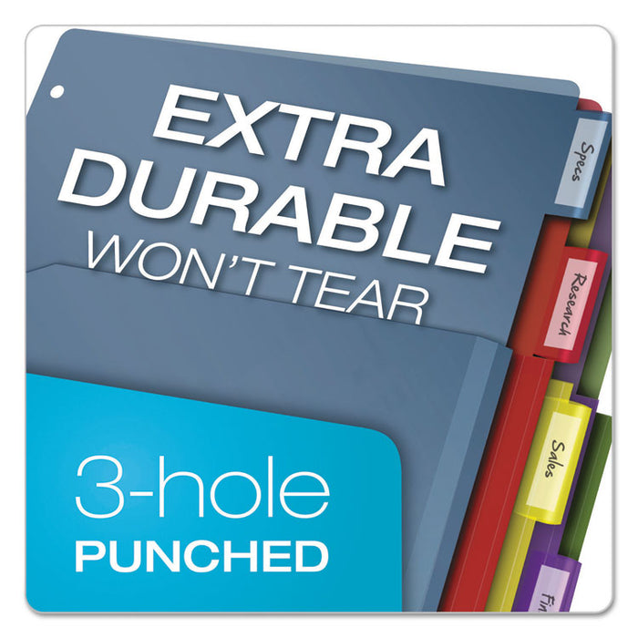 Expanding Pocket Index Dividers, 5-Tab, 11 x 8.5, Assorted, 1 Set/Pack