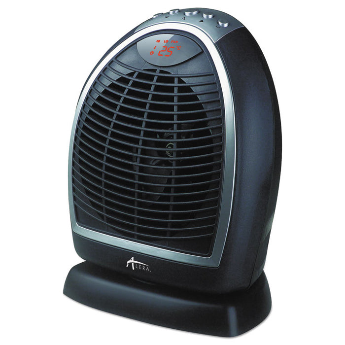 Digital Fan-Forced Oscillating Heater, 1500W, 9 1/4" x 7" x 11 3/4", Black
