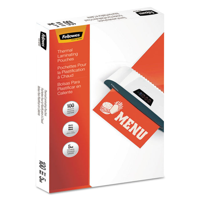 Thermal Laminating Pouches, 5 mil, 11.5" x 17.5", Matte Clear, 100/Pack