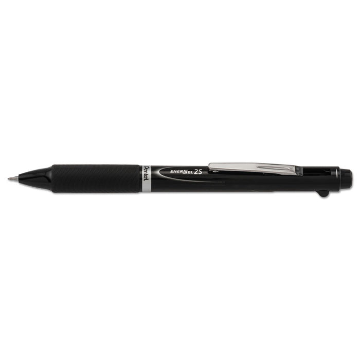 EnerGel 2S Retractable Ballpoint Pen, 0.5mm, Black/Red Ink, Black Barrel