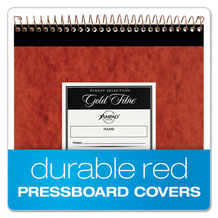 Gold Fibre Retro Wirebound Writing Pads, 1 Subject, Wide/Legal Rule, Red Cover, 8.5 x 11.75, 70 Sheets