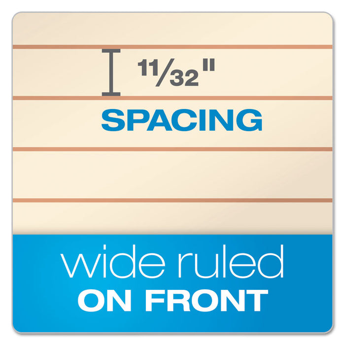 Gold Fibre Retro Wirebound Writing Pads, 1 Subject, Wide/Legal Rule, Red Cover, 8.5 x 11.75, 70 Sheets