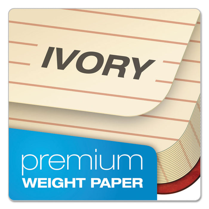 Gold Fibre Retro Wirebound Writing Pads, 1 Subject, Wide/Legal Rule, Red Cover, 8.5 x 11.75, 70 Sheets