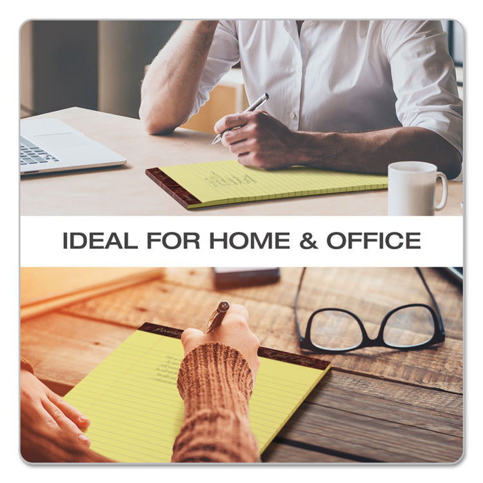 Gold Fibre Writing Pads, Wide/Legal Rule, 8.5 x 11.75, Canary, 50 Sheets, Dozen