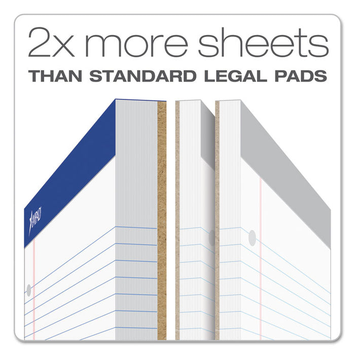 Double Sheet Pads, Wide/Legal Rule, 100 White 8.5 x 11.75 Sheets