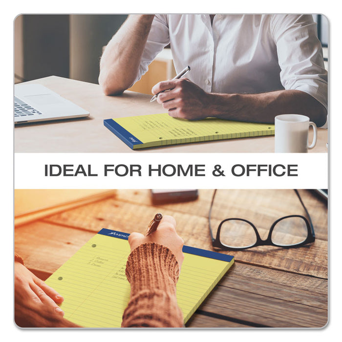 Double Sheet Pads, Pitman Rule Variation (Offset Dividing Line - 3" Left), 100 Canary-Yellow 8.5 x 11.75 Sheets