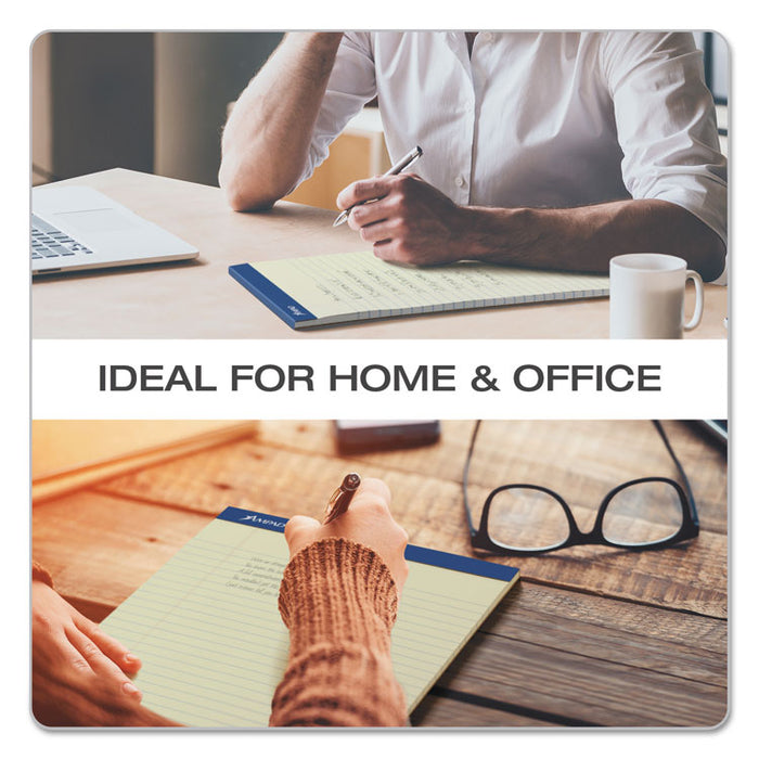 Pastel Writing Pads, Wide/Legal Rule, Blue Headband, 50 Green-Tint 8.5 x 11.75 Sheets, Dozen