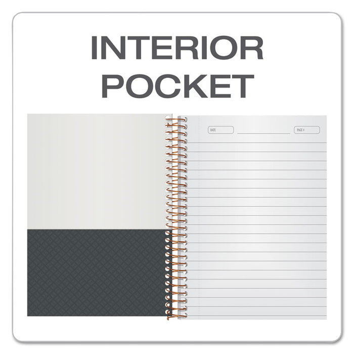 Gold Fibre Personal Notebooks, 1 Subject, Medium/College Rule, Designer Gray Cover, 7 x 5, 100 Sheets