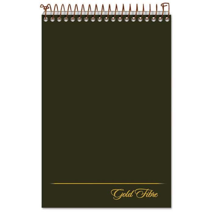 Gold Fibre Steno Pads, Gregg Rule, Designer Green/Gold Cover, 100 White 6 x 9 Sheets