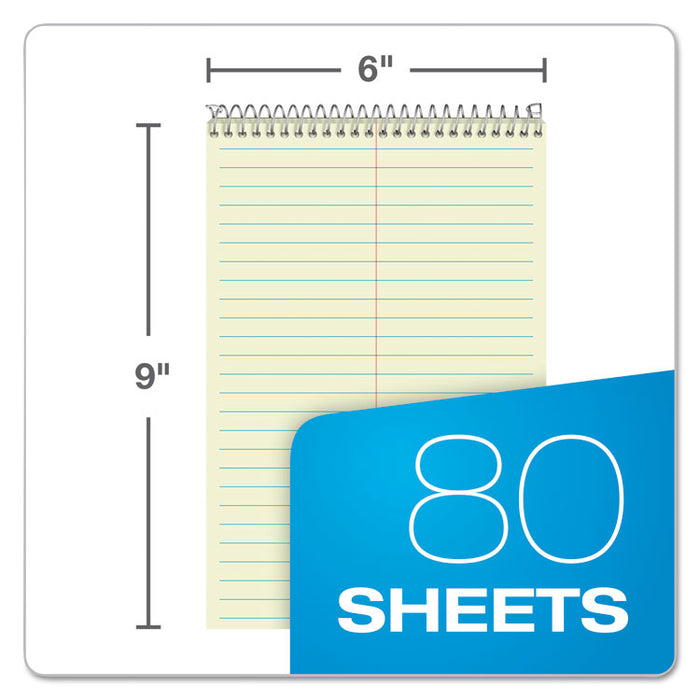 Steno Pads, Gregg Rule, Green Cover, 80 Green-Tint 6 x 9 Sheets, 6/Pack