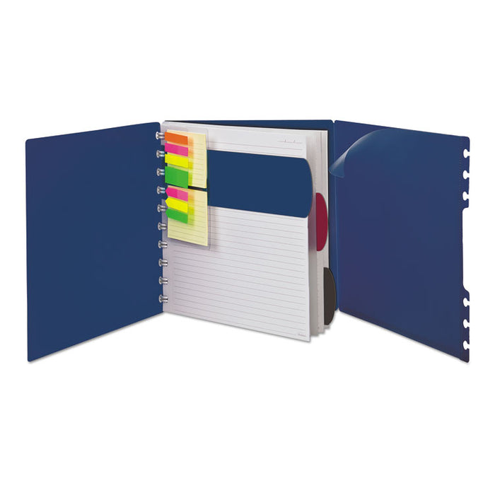 Versa Crossover Notebook, 3 Subject, Wide/Legal Rule, Navy Cover, 11 x 8.5, 60 Sheets
