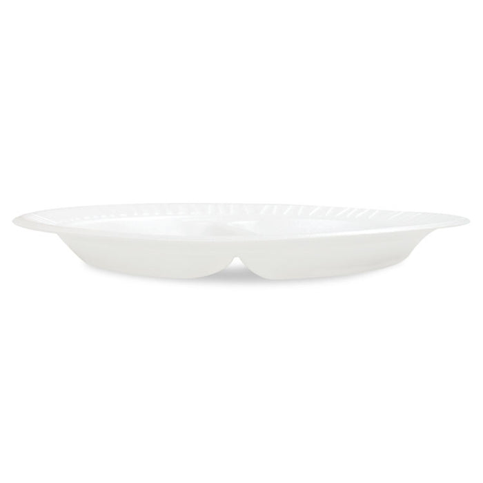 Concorde Foam Plate, 3-Compartment, 10.25" dia, White, 125/Pack, 4 Packs/Carton