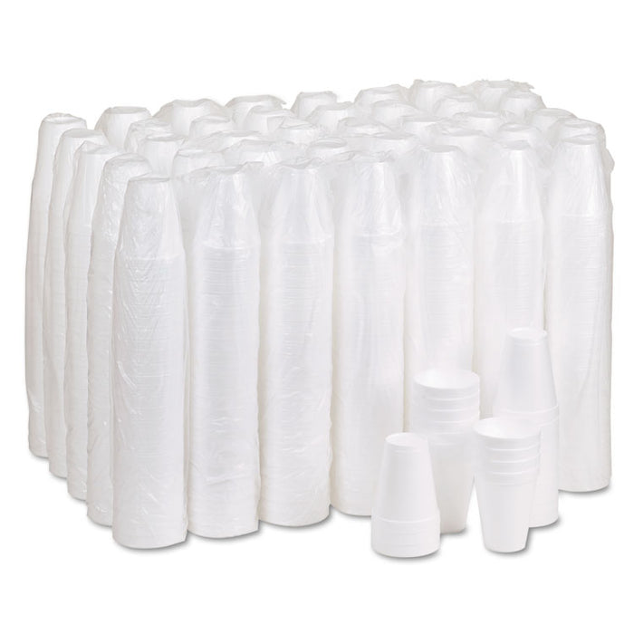 Foam Drink Cups, 10oz, White, 25/Bag, 40 Bags/Carton