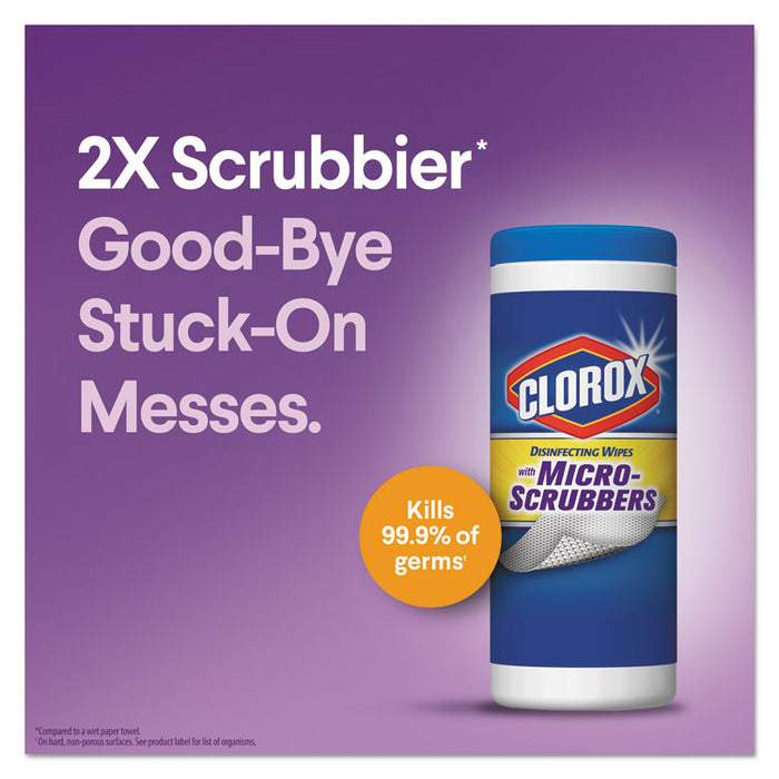 Disinfecting Wipes with Micro-Scrubbers, Crisp Lemon, 7 x 8, 70/Canister, 6/CT