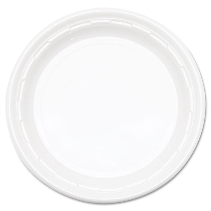 Famous Service Impact Plastic Dinnerware, Plate, 10 1/4" dia, White, 500/Carton