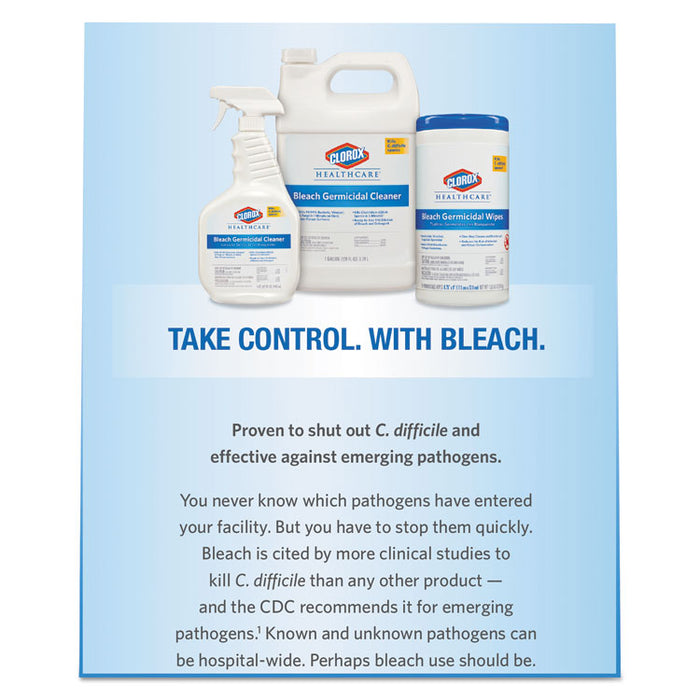 Bleach Germicidal Cleaner, 128 oz Refill Bottle, 4/Carton