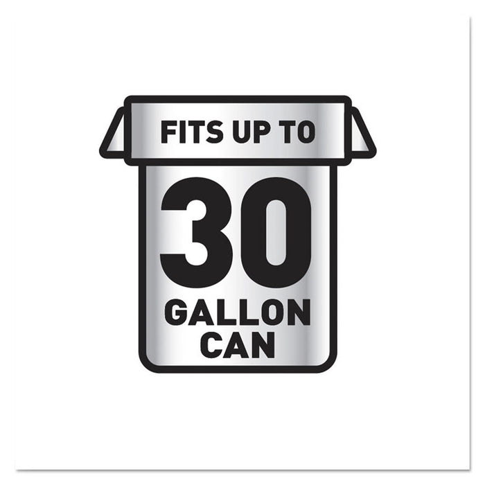 Drawstring Large Trash Bags, 30 gal, 1.05 mil, 30" x 33", Black, 15/Box