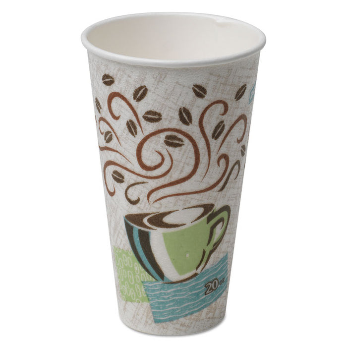PerfecTouch Paper Hot Cups, 20 oz, Coffee Haze Design, 25/Sleeve, 20 Sleeves/Carton