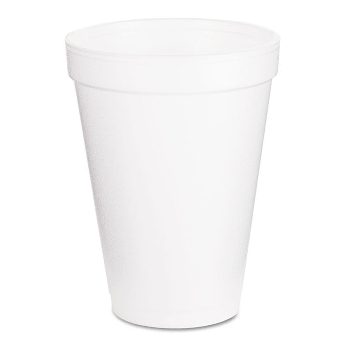 Foam Drink Cups, 12 oz, White, 1,000/Carton