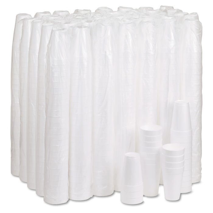 Foam Drink Cups, 16 oz, White, 25/Bag, 40 Bags/Carton