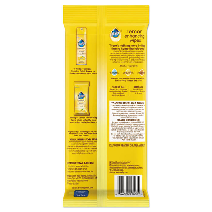 Lemon Scent Wet Wipes, Cloth, 7 x 10, White, 24/Pack