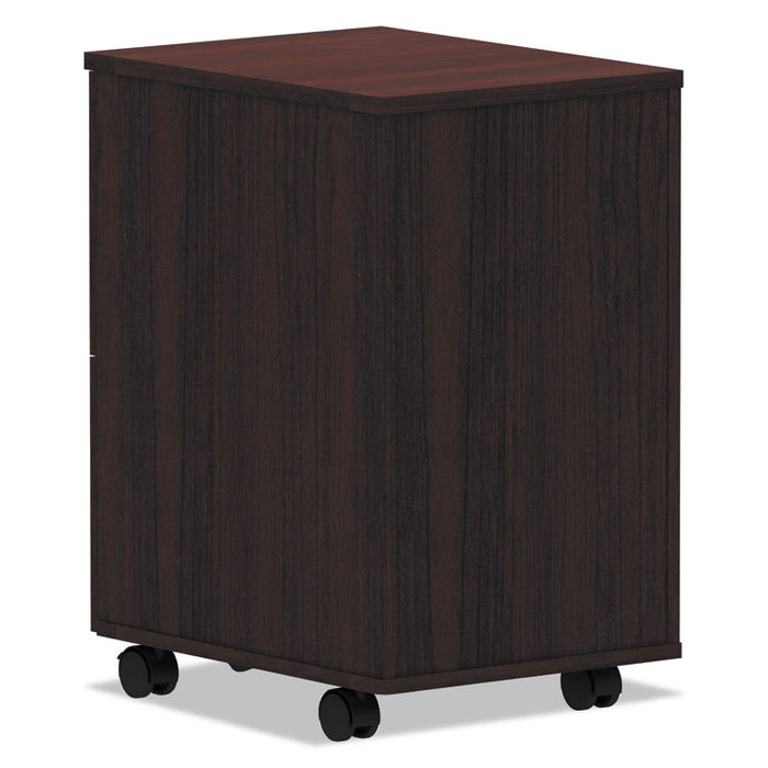 Alera Valencia Series Mobile Pedestal, Left or Right, 2 Legal/Letter-Size File Drawers, Mahogany, 15.38" x 20" x 26.63"
