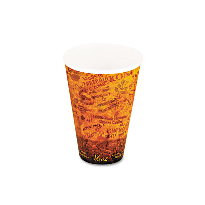 Foam Hot/Cold Cups, 16oz, Brown/Black, 1000/Carton