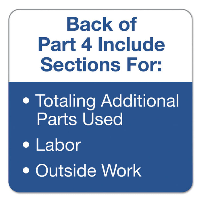 Auto Repair Four-Part Carbonless, Four-Part Carbonless, 8.5 x 11, 50 Forms