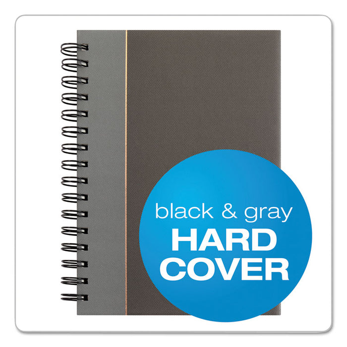 Royale Wirebound Business Notebooks, 1 Subject, Medium/College Rule, Black/Gray Cover, 8.25 x 5.88, 96 Sheets