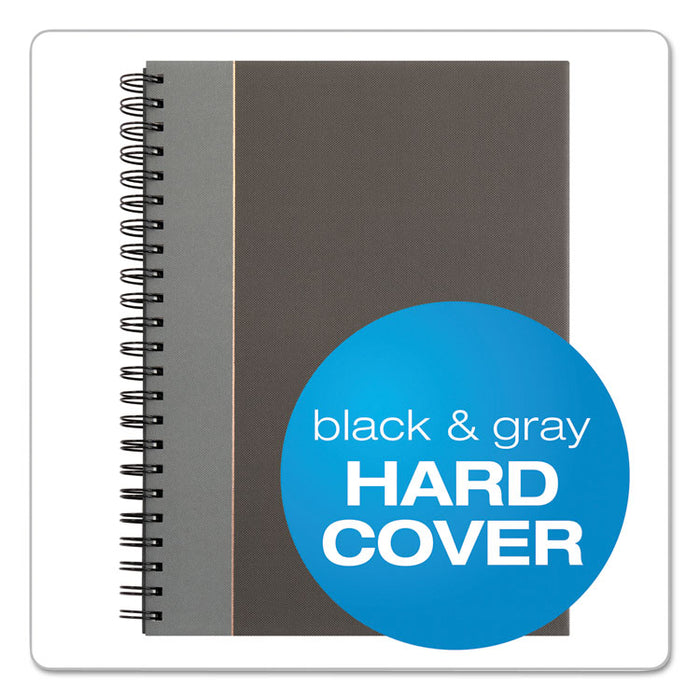 Royale Wirebound Business Notebooks, 1 Subject, Medium/College Rule, Black/Gray Cover, 11.75 x 8.25, 96 Sheets